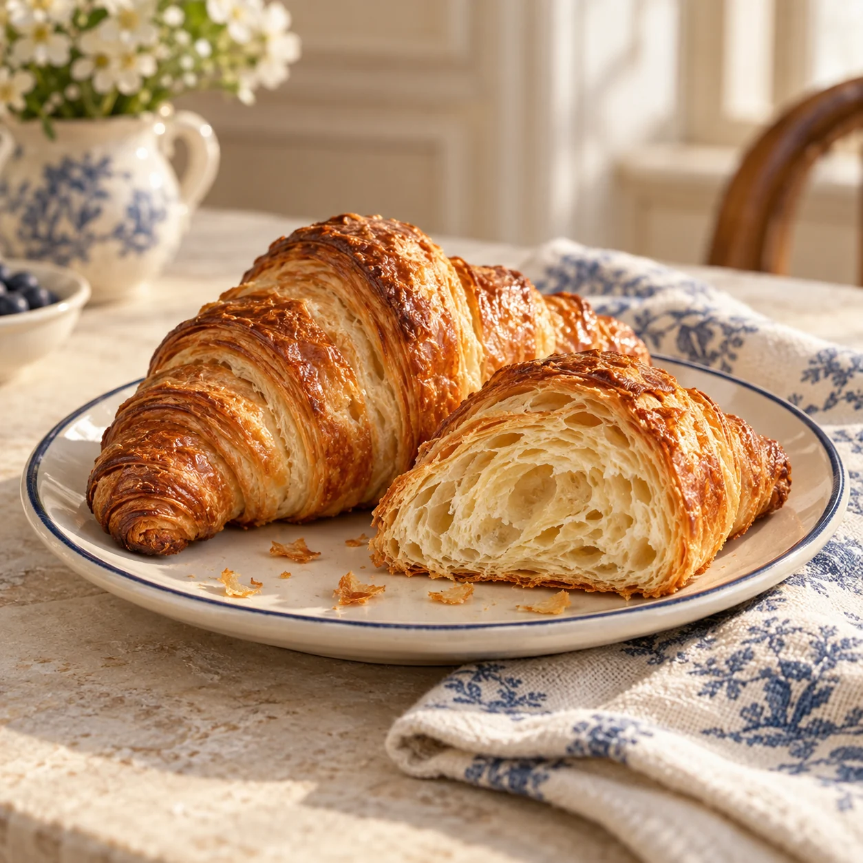 Bánh croissant vàng giòn